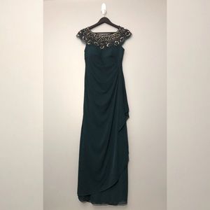 Dark Green Prom Dress w/ Beading at Top